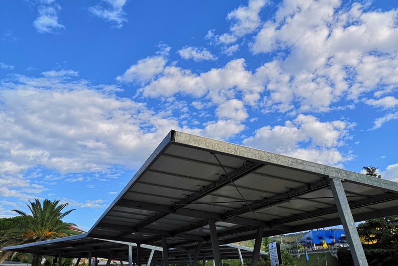 double open carport made of steel and aluminium