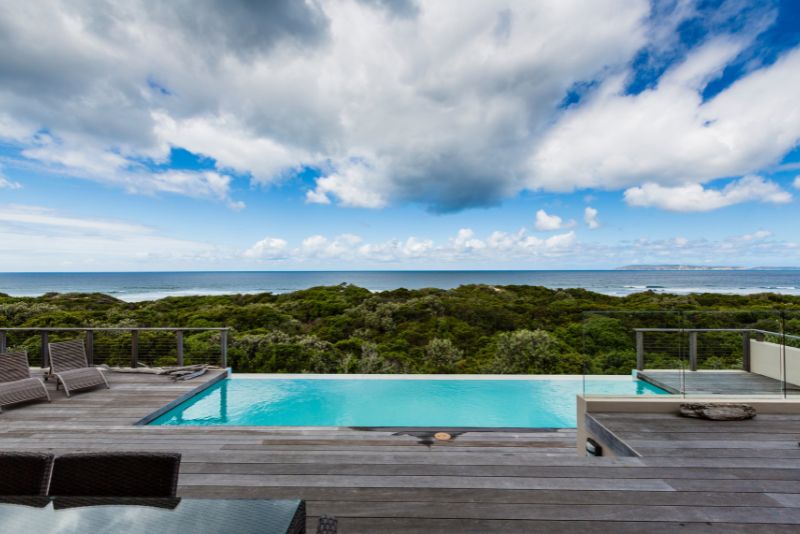 pool deck over looking natural forest