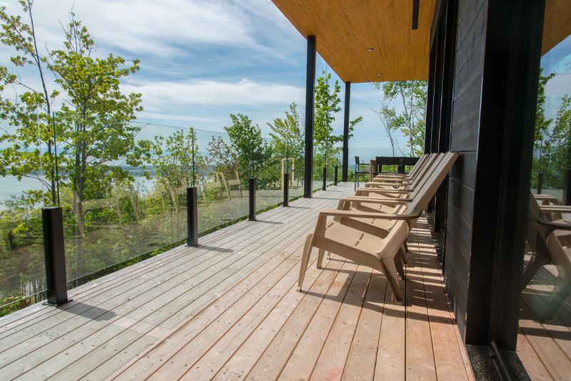 stylish verandah with a beautiful view of nature