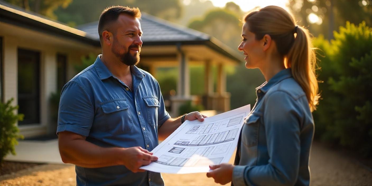 Patio design consultation with custom plans and material samples for a Nambour outdoor space