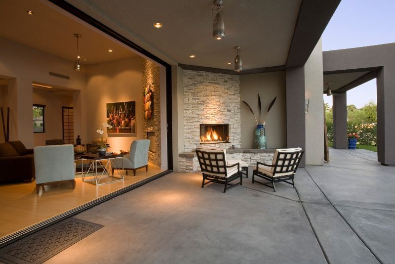Concrete patio surface showing signs of wear